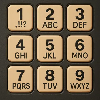 Bàn phím 9 nút: 1 là dấu câu; 2 ABC; 3 DEF; 4 GHI; 5 JKL; 6 MNO; 7 PQRS; 8 TUV; 9 WXYZ