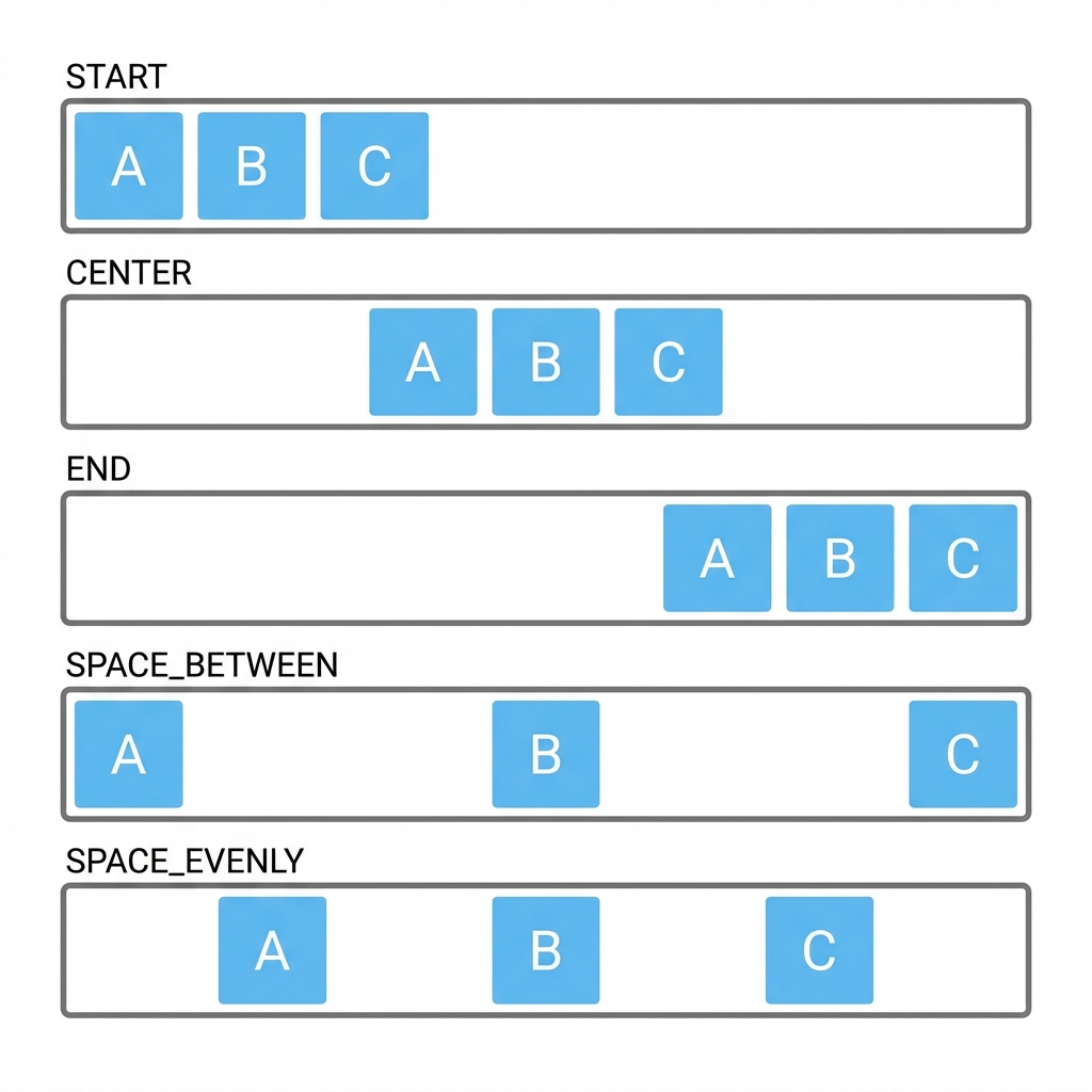 Row alignment - các cách căn chỉnh Row